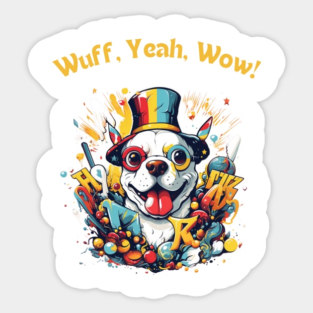 Woofy Adventure - Funny Dog Design Sticker by NedisDesign